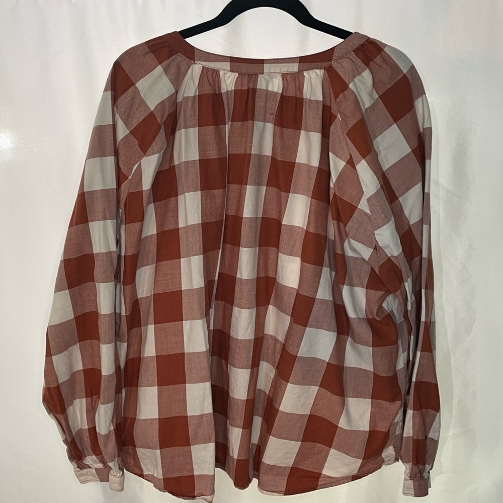 Duluth Trading Co Rust and White Plaid Button Down Shirt - Picture 5 of 5